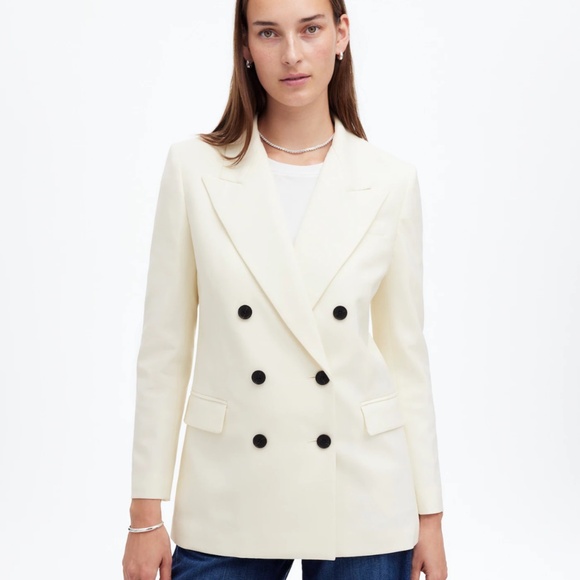 New MADEWELL Size 4 Tuxedo Blazer in Winter White $238 NT118 - Picture 1 of 9